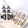 Clipes de Cabelo Semicirculares 4cm+2.5cm Simples Transfronteiriços para Franja Conjunto Versátil de Clipes de Cabelo em Tons Terrosos para Mulheres