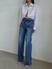 Amazon AliExpress Independent Station Costura Solta Calça Jeans Fina Feminina