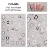 Pegatinas para Uñas con Marco de Pintura al Óleo Vintage con Adhesivo Plano, Marco de Pintura al Óleo de Lujo Ligero Estilo Europeo Pegatinas para Uñas DIY Decoraciones Modelo Dh