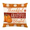 Funda de almohada de jardín de doble cara para Acción de Gracias de otoño para decoración de dormitorio y sala de estar, Almohada impresa con ambiente otoñal de calabaza y hoja de arce