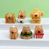 Tarjeta creativa de dibujos animados tridimensional cuero juego de comida DIY casa de muñecas hecha a mano llavero colgante adornos para coche accesorios de resina