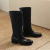 Botas de montar de caña alta a la moda estilo británico de 4.5 cm, nueva colección otoño/invierno 2026, puntera redonda, tacón grueso, botas hasta la rodilla para mujer