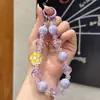 Nova cor flor chaveiro feito à mão com contas colorido para homens e mulheres estudantes pingente de mochila acessórios de chaveiro atacado