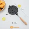 Molde de Aluminio para Tarta de Huevo Molde para Pastel Fondo Plano Copa Crisantemo Molde para Hornear Pudín Bandeja para Tarta de Huevo Copa Crisantemo de Siete Agujeros con Asa