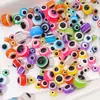 Contas de olho de resina coloridas, contas listradas de olho grego, contas soltas para pulseiras e acessórios de miçangas feitos à mão DIY