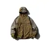 Chaqueta con Capucha Reflectante de Secado Rápido para Hombre Otoño Deportes de Montaña Ocio al Aire Libre Combinación de Colores Chaqueta Cortavientos