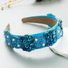 Diadema Heming para mujer estilo transfronterizo ins Europa y Estados Unidos retro taladro de vidrio borde ancho lavar el cabello atar franela joyería para la cabeza al por mayor