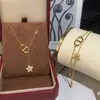 Nuevo Pulsera de Letras Doble Capa Cd Star de Amazon Ins Collar de Borlas de Alta Gama para Mujer con Lujo Accesible Elegante