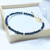 Pulsera de Arena Azul Estrellada Piedra de Arena Azul Pulsera de Arena Dorada Luz de Estrella Tobillera Azul Esquina Cortada Joyería Regalo de Cumpleaños para Novia