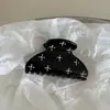 Presilha de Cabelo Semi-Circular com Strass Estilo Coreano para Mulheres, Prendedor de Cabelo Meio Preso Doce para Cabelos Finos, Acessório de Cabelo Presilha Tubarão