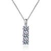 Colgante transfronterizo de plata de ley S925 con diamantes de Mosan, collar femenino de piedra Sansheng, collar de moissanita de 1,5 quilates a la moda.