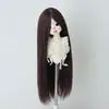 Peruca para Boneca BJD 346 Folha Luo Li Acessórios de Cabelo para Vestir Boneca Franja Longa Cabelo Longo Liso Múltiplas Cores Disponíveis