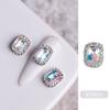 Broca de unha Internet Celebridade Explosiva Diamante Jóias Cor Mágica AB Liga Diamante Luz Luxo Super Flash Gota D'água Broca Quadrada Decoração de Unhas
