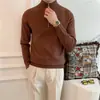 Suéter de punto con media cremallera para hombre, otoño e invierno, nueva tendencia de moda, top casual de manga larga de alta gama, versátil