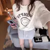 Sudadera Retro Americana con Estampado de Letras para Mujer Nuevo Estilo Otoño 2026 Estilo Perezoso Suelta de Terciopelo Manga Larga Superior para Mujer