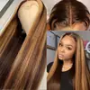 Comércio Exterior Transfronteiriço Moda Europeia e Americana Cabelo Loiro Liso Peruca de Renda Frontal Cabelo Liso Repartido no Meio Mais Vendida na África