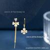 Moda elegante Opal AB flor tassel brincos retro elegante assimétrico brincos longos brincos atacado