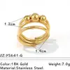 Anillo de Acero Inoxidable con Personalidad Geométrica de Moda Oro de 18K y Plata Anillo Abierto Acero de Titanio No se Desvanece Joyería Transfronteriza