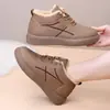 Botas de Algodón Impermeables, Antideslizantes, Cómodas, Versátiles, Zapatos de Mamá, Zapatos Planos, Zapatos de Tela del Viejo Beijing, Botas de Nieve Cálidas con Forro de Felpa de Invierno
