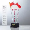 Trofeo de Cristal Personalizado para Miembros Destacados de la Fiesta del 1 de Julio, Regalo Conmemorativo de Jubilación, Trofeo Rojo de la Temporada de Licenciamiento Militar del 1 de Agosto, Reconocimiento de Honor