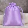 Bolsa de Cetim Imitação de Seda Bolsa com Cordão Presente Joias Peruca Bolsa de Armazenamento à Prova de Poeira Em estoque Atacado