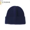 Chapéu de Cúpula de Cashmere Puro com Agulha de Lingote Espessado Borda Canelada Chapéu Quente para Proteção das Orelhas Casual Unissex