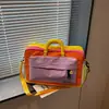 Bolsa de viaje expandible de moda con bloques de color dopamina, bolsa de almacenamiento para viajes de negocios, bolsa de equipaje de mano portátil para viajes cortos, bolsa de gimnasio