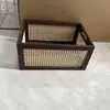 Cesta de Armazenamento de Madeira Maciça de Rattan Cesta de Armazenamento de Mesa Caixa de Lanches Cesta de Armazenamento para Diversos Cosméticos Organizador de Armazenamento Caixa de Armazenamento
