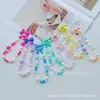 Série de Contas Feitas à Mão Corrente de Contas Coloridas Corda Curta para Mão Contas de Flor Pequena Corda Curta Multicolorida Cordão para Capa de Celular