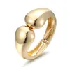 Pulsera Popular Transfronteriza de Metal Brillante con Forma de Ola Estilo Minimalista Europeo y Americano Pulsera Abierta Irregular Fábrica de Joyería para Mujer