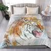 Juego de funda nórdica con estampado digital de tigre león adecuado para decoración de dormitorio de niños niñas adultos