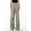 Calça Cargo Plissada Masculina Tendência Filhotes Bonitos Verão Novo Design Pés Duas Formas Secagem Rápida Versátil Reta