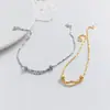 Pulseira de Prata S925 Nalan com Duas Camadas e Ajuste, Joia Exquisita e Simples Estilo Ins Design de Nicho S8762