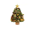 Nuevo árbol de Navidad pequeño rojo de mesa tocón de árbol de Navidad adorno paquete de material DIY para decoración de Navidad