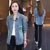 Camisa de mezclilla para mujer, nueva primavera y otoño, estilo coreano vintage desgastado, corte holgado, adelgazante, casual, versátil, adecuada para mujeres petite