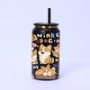 Vaso Termo de Acero Inoxidable 304 Transfronterizo Chapado en Oro 16oz Tarro Mason Simple de Gran Capacidad Oficina Ventosa