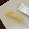 Presilha de cabelo tipo banana de tecido, simples e volumosa, tamanho grande, adequada para o trajeto diário, estilo gentil e despojado, presilha de cabelo vertical de acrílico