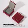 Caja de Joyería Antigua de Madera con Forro de Terciopelo, Caja de Terciopelo Borgoña de Alta Gama con Borde Estampado en Oro, Caja para Anillos y Pendientes en Stock