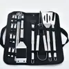 Juego de herramientas para hornear BBQ juego de utensilios de cocina de acero inoxidable portacuchillos y tenedores juego combinado de herramientas para barbacoa al aire libre camping