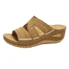 Sandalias casuales de verano para mujer talla grande, nuevas, retro, con huecos, hebilla de cinturón, tacón de cuña y punta cerrada