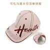 Gorra de Béisbol Abierta Estilo Retro Americano Desgastada para Mujer, Sombrero de Sol de Verano con Bordado de Letras, Gorra Deportiva Versátil