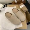 Nuevas Zapatillas de Media Piel Genuina Estilo Birkenstock de Suela Gruesa, Estilo Fila, Suela Plana, Suaves, sin Cierre, para Otoño