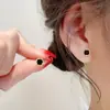 2025 Moda Coreana Popular Nueva Simple Pendientes Cuadrados Negros Elegantes Elegantes Pendientes de Diseño de Alta Gama para Mujeres