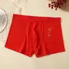 Cuecas Boxer Masculinas Respiráveis de Cintura Média com Estampa Vermelha para o Ano de Nascimento, Tamanho Grande, Atacado