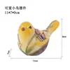 Figuras de pássaros artificiais para jardim externo, decorações para varanda e pátio, decoração de chapim-real de cauda longa, artesanato em resina