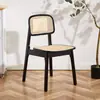 Silla de comedor de ocio para casa de madera maciza usada, silla de comedor de estudio nórdica de madera maciza pura con respaldo, silla de ratán Chandigarh