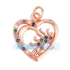 M18 L26 K07 Accesorios para joyería DIY colgante de cobre puro colgante pequeño luna triángulo corazón de melocotón redondo marca