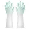 Blanco Transparente Doble Color Lavandería Lavado Platos Gradiente Guantes de Hada Lavar Ropa Impermeable Hogar Lavado Duradero Goma Cuatro Estaciones