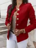 2026 Transfronterizo Eaby Amazon Más Vendido Estilo Europeo y Americano Manga Larga Ajustado Botones Blazer Chaqueta Corta