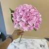 Hortênsia de Haste Única com Folhas Hortênsia Artificial Casamento Pequena Floral Hortênsia Arranjo Floral de Beira de Estrada Buquê de Flores Artificiais Decoração